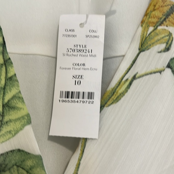 NEW WHBM Floral Sleeveless Ruched midi Dress size 10 - Picture 4 of 14